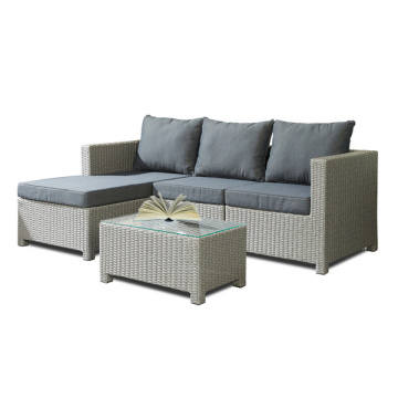 4PCS Rattan Chaise Lounge Ensemble de canapé de jardin